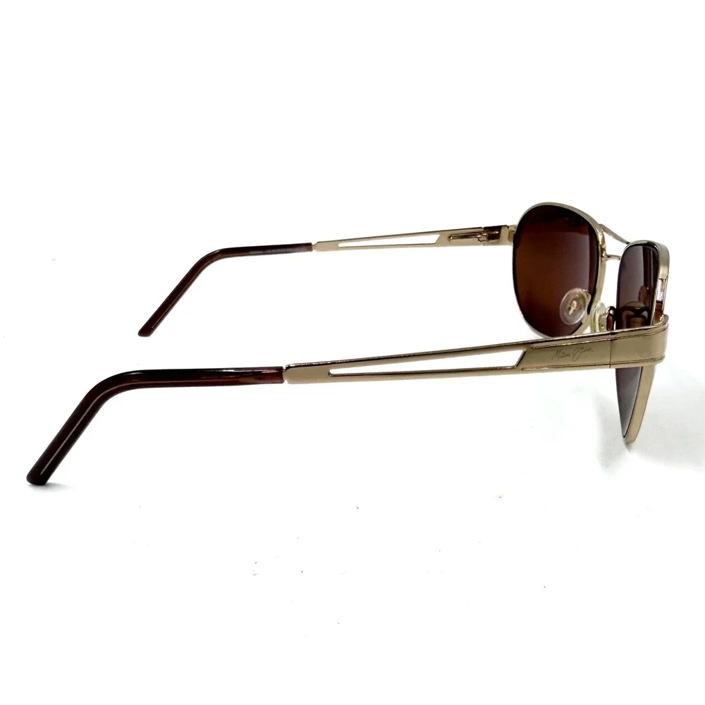Maui Jim Mahina Sunglasses Gold Alloy Aviator Polarized Metal Frame MJ-229-16